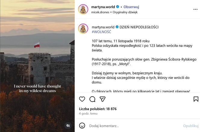 Patriotyczne wpisy gwiazd! Tak 11 listopada uczcili polską wolność