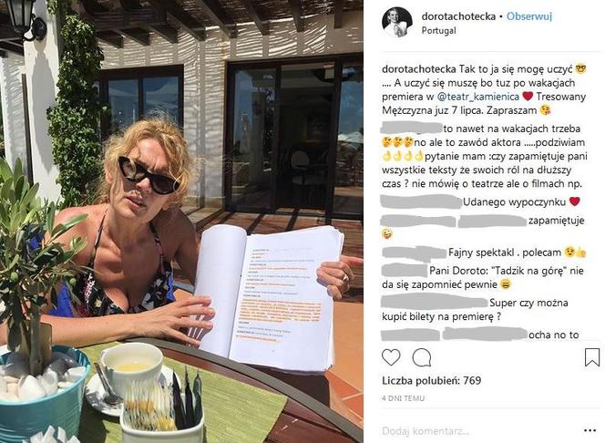 Dorota Chotecka na wakacjach w Portugalii