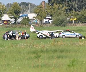 Wypadek awionetki na lotnisku w Szczecinie-Dąbiu