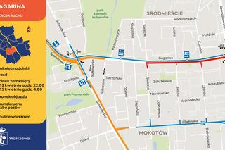 Warszawa, ul. Gagarina. Zmiany w ruchu