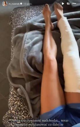 Gips Rozenek po wypadku żyje własnym życiem 