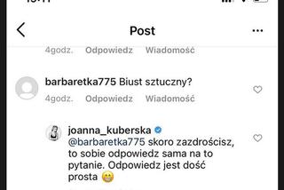 Joanna Kuberska na Instagramie przerywa milczenie w sprawie sztucznego biustu