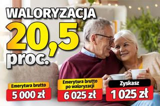 Waloryzacja 20,5 proc. 