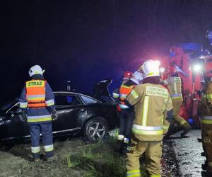 Dankowice: 18-latek wpadł w poślizg. Jego auto wjechało do stawu