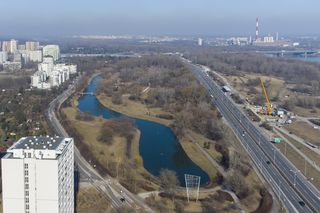 Park Kępa Potocka z lotu ptaka
