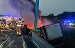 Wypadek na autostradzie A1. Spłonął TIR. Trasa była zablokowana kilkanaście godzin