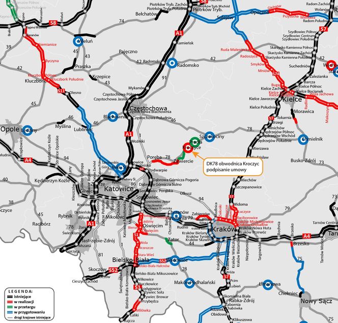 Obwodnica Kroczyc  MAPA