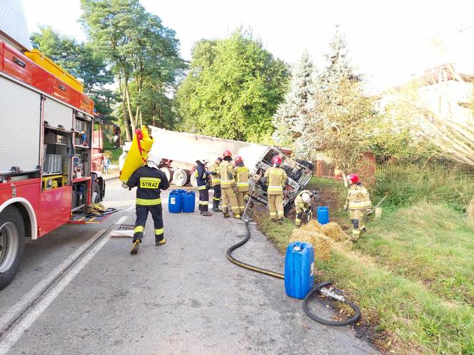 Pożar ciężarówki w Chybicach