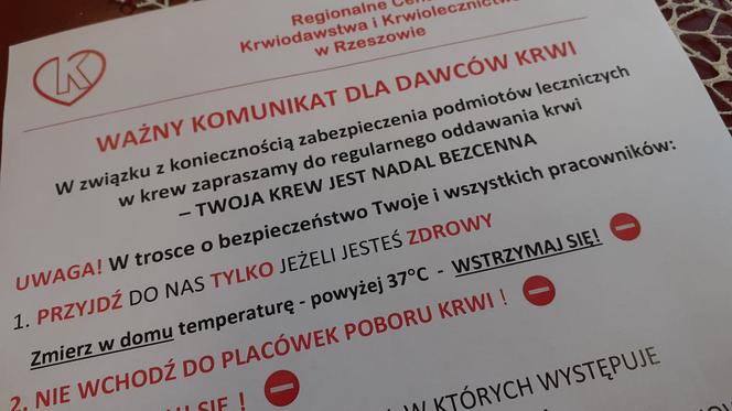 Krew ciągle potrzebna! Apeluje Regionalne Centrum Krwiodawstwa i Krwiolecznictwa w Rzeszowie 