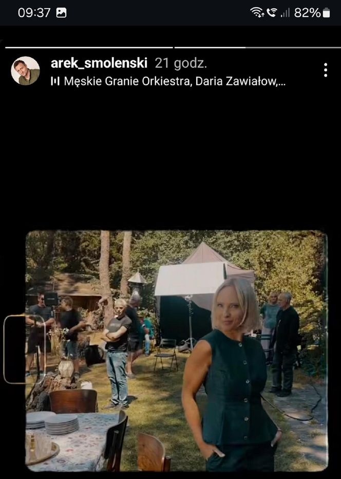 	M jak miłość nowy sezon. Dorota (Iwona Rejzner) na planie