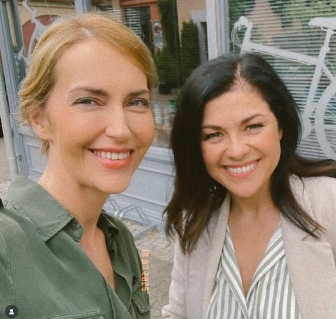 	M jak miłość nowy sezon. Kinga (Katarzyna Cichopek), Viola (Magdalena Waligórska) na planie