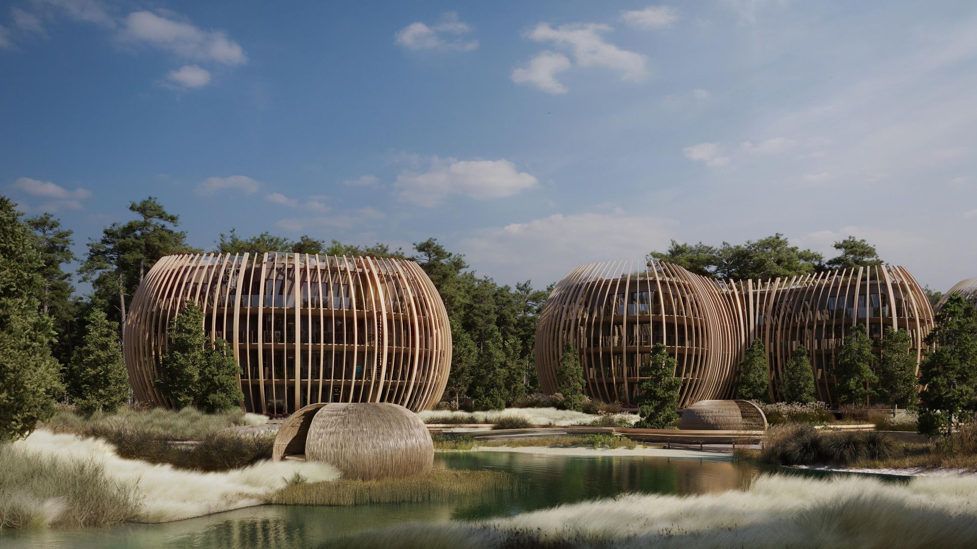 Kompleks dziewięciu apartamentowo-hotelowych pawilonów na Wyspie Sobieszewskiej