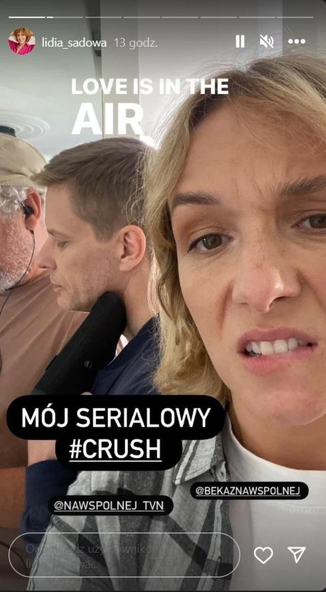 Na Wspólnej na planie: Iga (Lidia Sadowa), Robert Tadeusiak (Dariusz Wnuk)