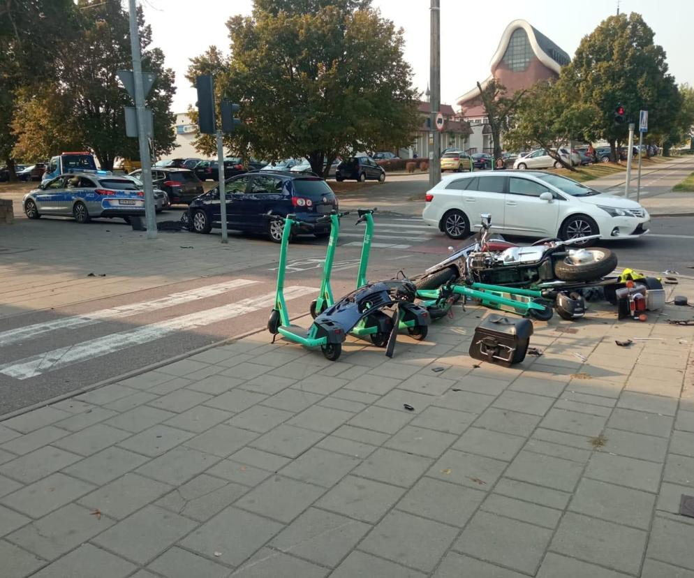 Wypadek na osiedlu Dziesięciny. Motocyklista zabrany do szpitala