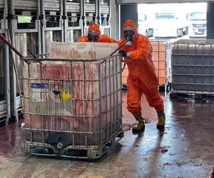 Alarm w Kleszczowie. Wyciek 1200 litrów trującej substancji