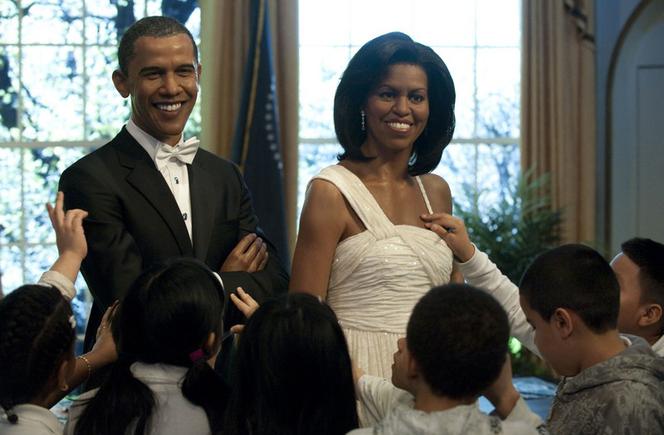 Michelle i Barack Obama z wosku