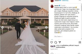 Saszan w sukni ślubnej