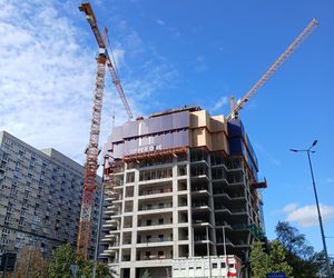 Wieżowiec Upper One w Warszawie w budowie