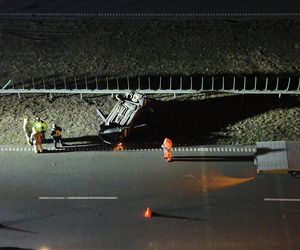 Dachowanie na S8. Jedna osoba trafiła do szpitala