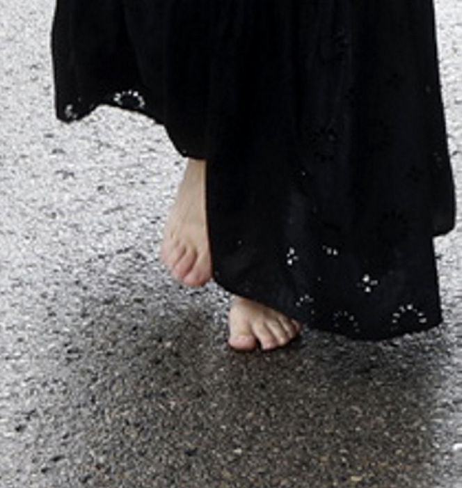 Gabriela Muskała boso na pogrzebie Joanny Kołaczkowskiej