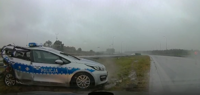 Staranował radiowóz na autostradzie A1