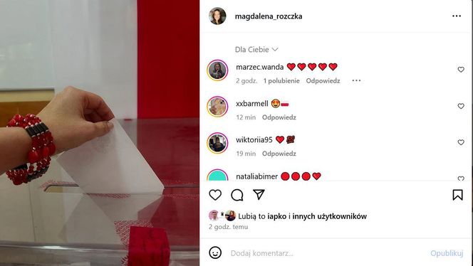 Wybory 2025: Magdalena Różczka w czerwonych koralach