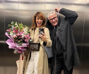 M jak miłość. Kama (Michalina Sosna), stryj Erwin (Andrzej Dopierała) na planie