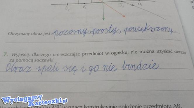 Najlepsze odpowiedzi z kartkówek i sprawdzianów