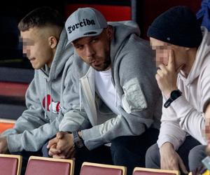 Lukas Podolski z synem na meczu Niemcy - Norwergia