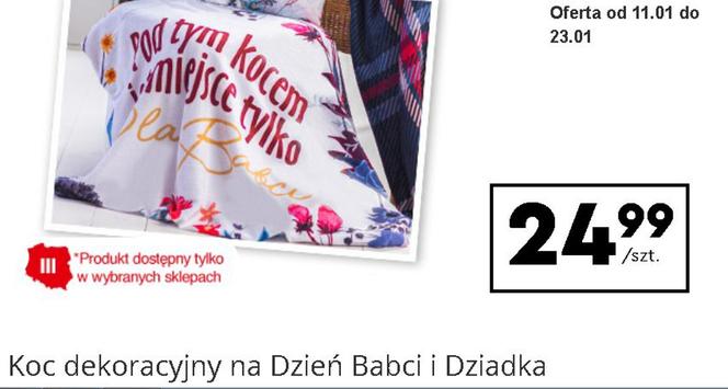 Koc dekoracyjny na Dzień Babci i Dziadka