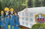 Jubileuszowy mural dla budowlanki został odsłonięty. Szkoła kończy 100 lat