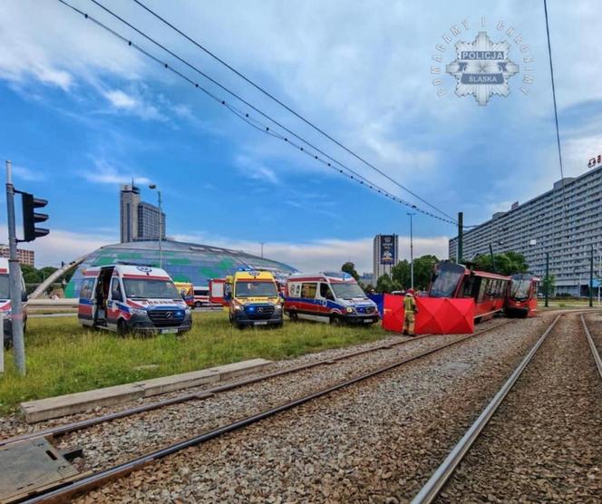 Wypadek w Katowicach. Wykoleił się tramwaj. Jest wielu rannych [ZDJĘCIA]