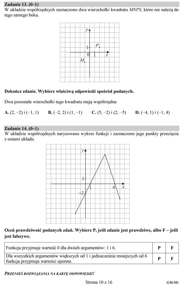 Egzamin gimnazjalny 2018 - część matematyczna