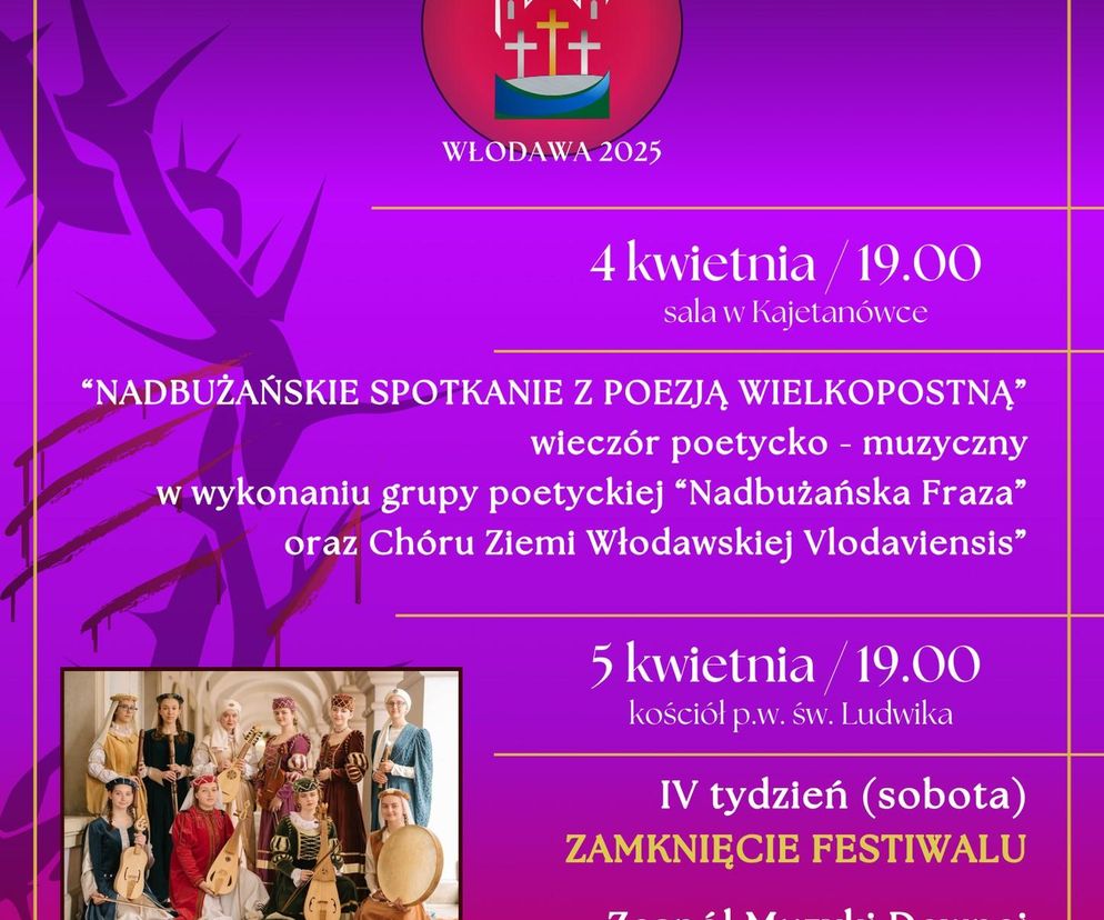 IV Nadbużański Festiwal Muzyki Wielkopostnej - plakat wydarzenia 