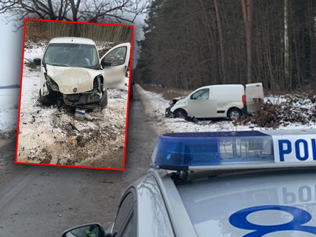 Na prostej drodze wjechała w drzewo. Kobieta miała sporo szczęścia