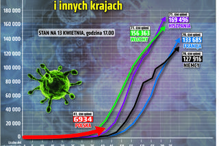 Koronawirus - 13.04.2020 - zobacz najnowsze wykresy