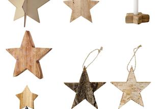 Drewniane gwiazdy bożonarodzeniowe