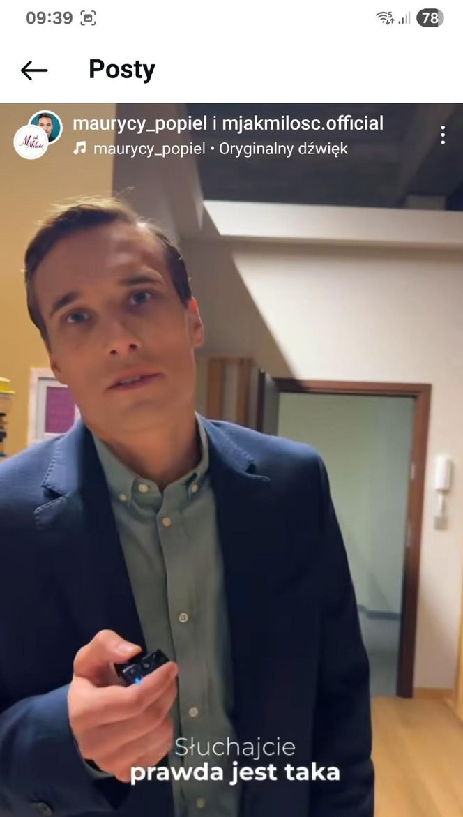M jak miłość nowy sezon. Olek (Maurycy Popiel) na planie
