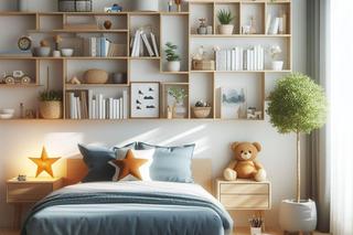 Regał wiszący w pokoju dziecięcym