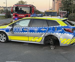 Dachowanie radiowozu. Bielany