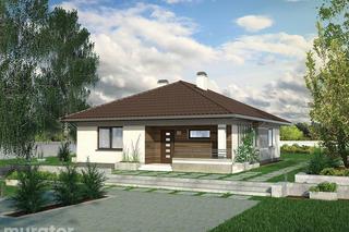 Projekt domu parterowego do 100 m² dla 3-4 osób. Dom ekonomiczny z katalogu Muratora z 4 pokojami, bez garażu