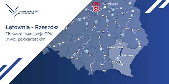 Budowa odcinka Łętownia – Rzeszów to pierwsza inwestycja CPK w woj. podkarpackim.