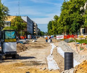 Tramwaj na Rakowieckiej w budowie