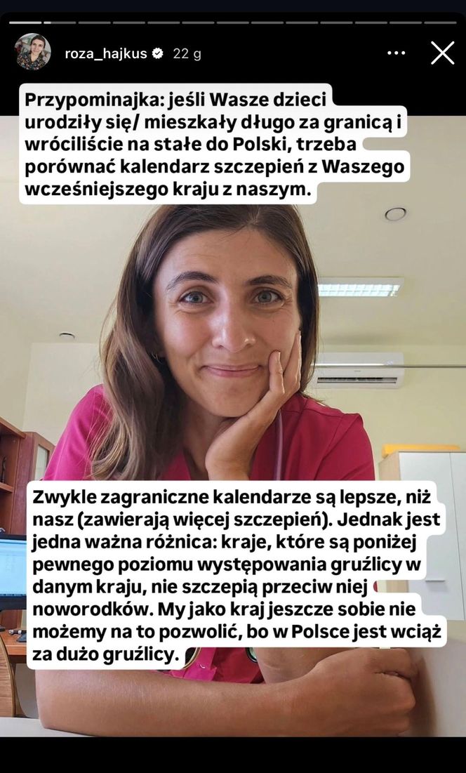 Lekarka przypomina o szczepieniu przeciw gruźlicy