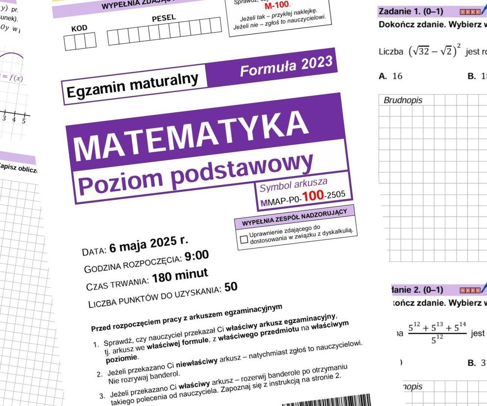Matura MATEMATYKA 2025. ROZWIĄZANIA + ARKUSZE CKE w pdf i jpg do pobrania. Sprawdź, czy zdałeś!