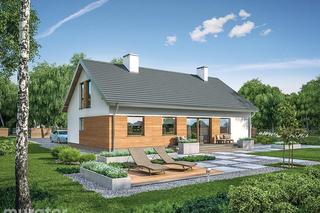 Projekt domu M218 W zgodzie z naturą z katalogu Muratora - wizualizacje, plany, rysunek