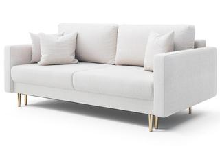 Kanapa rozkładana trzyosobowa Valico kremowa tkanina boucle - 2639 zł