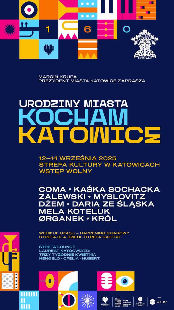 Katowice z rozmachem świętują 160 lat. Kulminacją obchodów będzie trzydniowy festiwal muzyczny „Kocham Katowice”