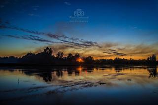 Piękny zachód nad Wartą