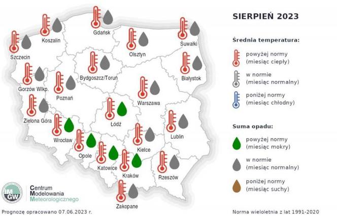 Długoterminowa eksperymentalna prognoza IMGW LIPIEC - PAŹDZIERNIK 2023